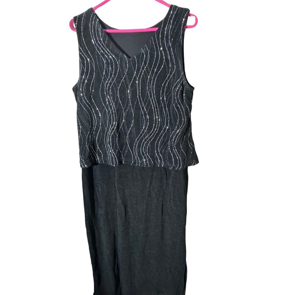 Black and Silver Sheath Midi Dress for Cocktail Nights